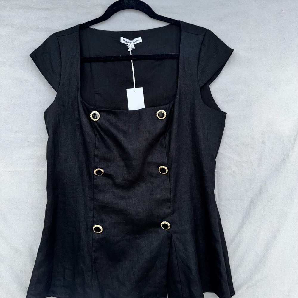Reformation Meela Linen Top, Size 10
